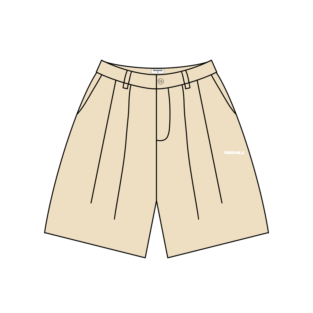 Pleated shorts - beige