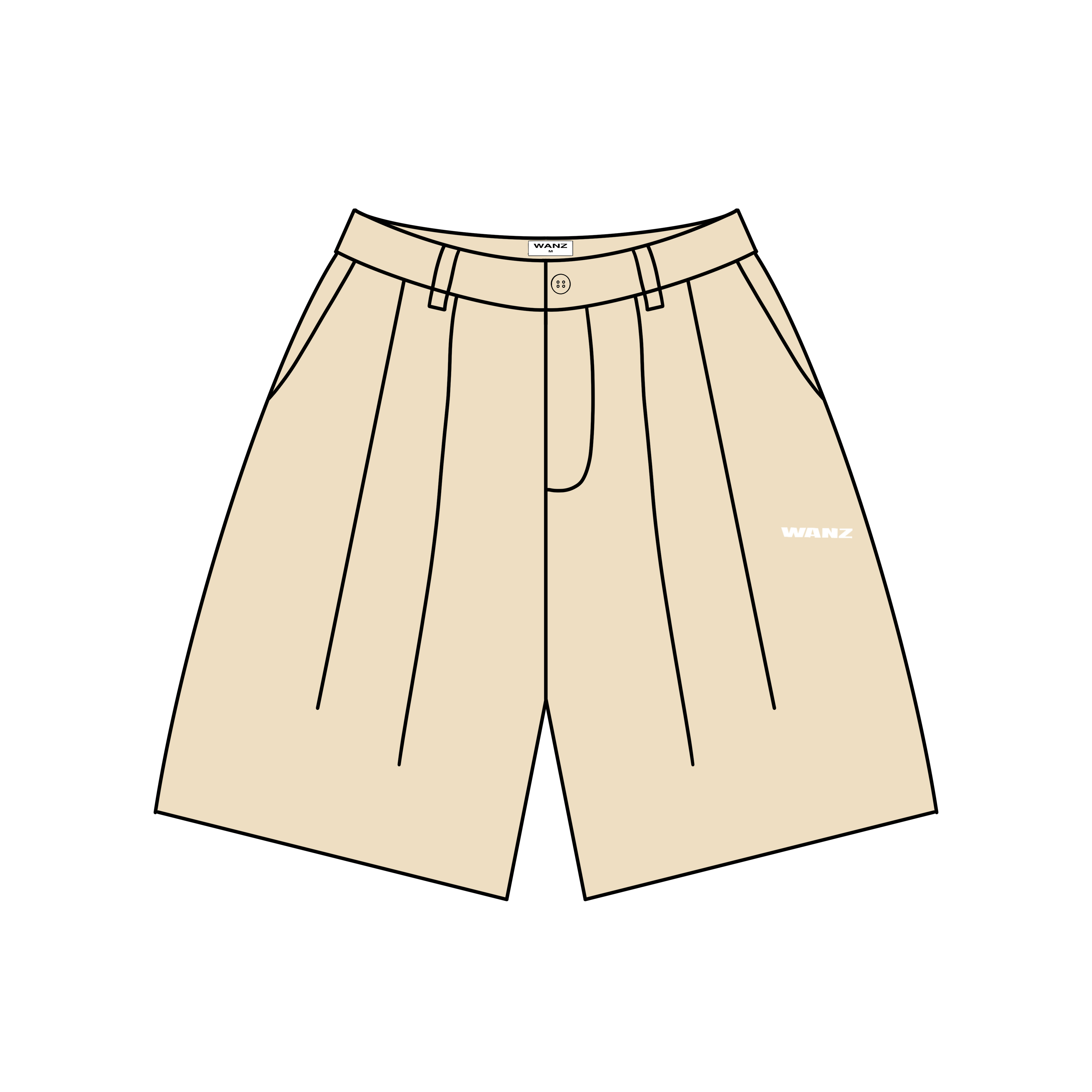 Pleated shorts - beige