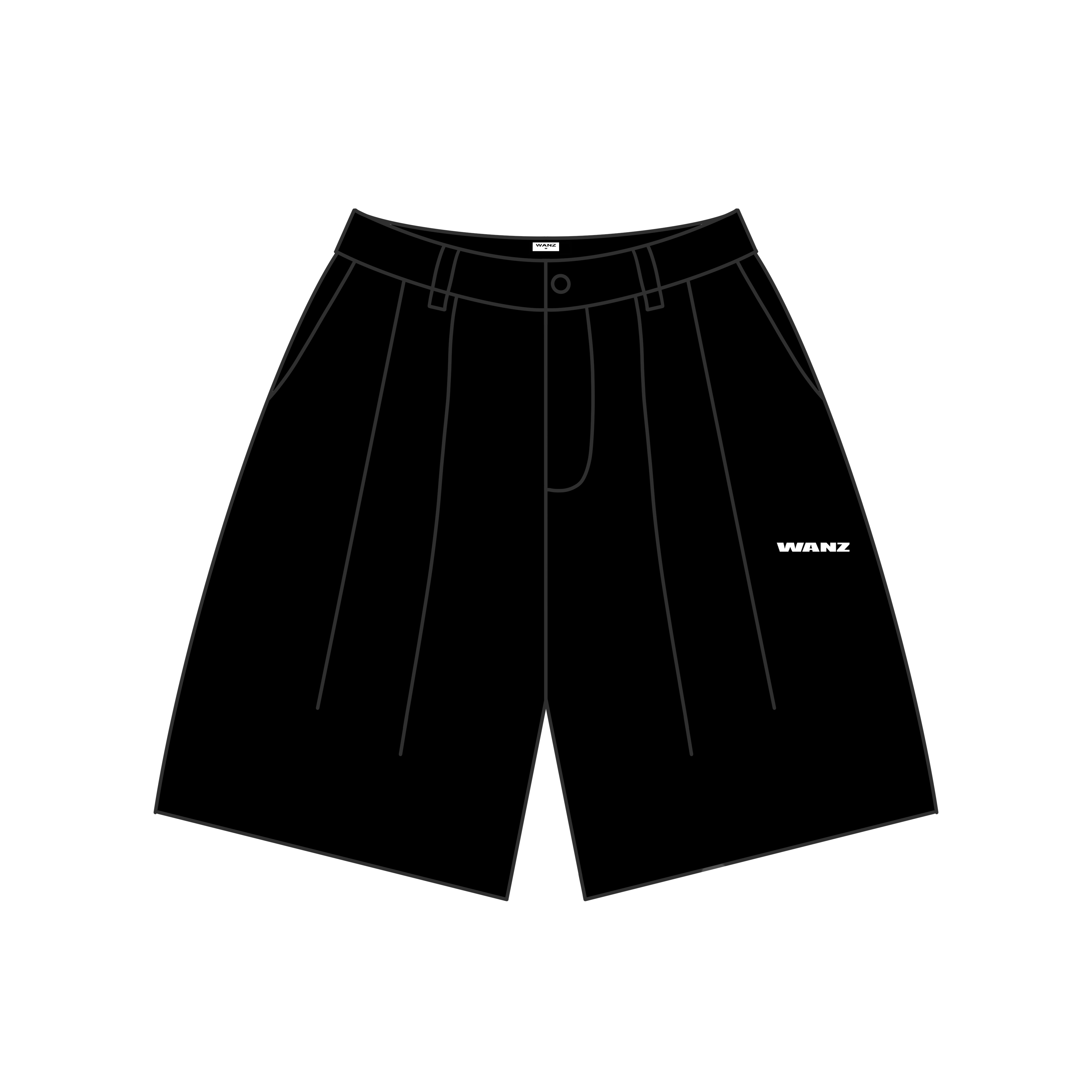 Pleated shorts - Black